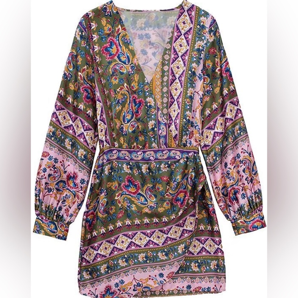 Zara Multicolor Floral Pattern Dress